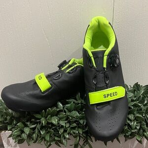 Speed Unisex Microtex Cycling Bike Bicycle Shoes Black Neon
Green Men Size 45